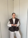 HR-2834H&R ButikPw - Esio Yelekli Oysh Takım Kahve-Taş