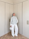 HR-2837H&R ButikPw - Esio Yelekli Oysh Takım Beyaz-Gri