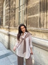HR-0651H&R ButikPW - Fela Çizgi Detaylı Atkılı Oysh Takım Kahve