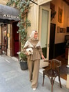 HR-0634H&R ButikPW- Hamis Çizgi Detaylı Modal Takım Vizon