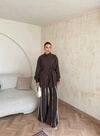 HR-0794H&R ButikPW - Neva Çizgi Detaylı Modal Takım Acı Kahve