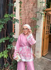 HR-1218H&R ButikPw- Nugül Etnik Desenli Takım Pembe
