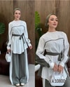HR-0886H&R ButikPW- Zilana Çizgi Detaylı Takım Haki