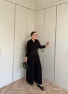 HR-1451H&R ButikQas - Fisa Ön Büzgülü Sandy Takım Siyah