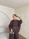HR-0831H&R ButikQas- Kewa Pantolunlu Takım Acı Kahve