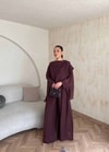 HR-0831H&R ButikQas- Kewa Pantolunlu Takım Bordo