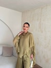 HR-0831H&R ButikQas- Kewa Pantolunlu Takım Yağ Yeşilii