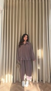 HR-2915H&R ButikQu- Awen Düğme Detaylı Takım Kahve