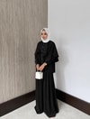 HR-1272H&R ButikQu- Dinala Pelerin Detaylı Takım Siyah