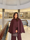 TAKM-2287H&R ButikQu-Karmen Pelerin Detaylı Takım Bordo