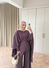 HR-0689H&R ButikQu-Lai Pelerin Detaylı Takım Mürdüm