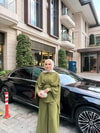 TAKM-2162H&R ButikQu-Lai Pelerin Detaylı Takım Haki