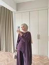 HR-0689H&R ButikQu-Lai Pelerin Detaylı Takım Mürdüm