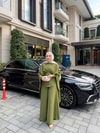 TAKM-2162H&R ButikQu-Lai Pelerin Detaylı Takım Haki