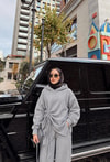 HR-3217H&R ButikQu- Mina Büzgülü Eşofman Takımı Gri