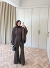 HR-1246H&R ButikQu- Nelan Kolu Piliseli Takım Acı Kahve