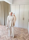 HR-1246H&R ButikQu- Nelan Kolu Piliseli Takım Krem