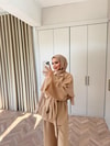 HR-1243H&R ButikQu- Robe Modal Takım Bej