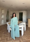 HR-1367H&R ButikQu - Şiza Üst Kat Kat Şifon Takım Mint