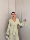 HR-2728H&R ButikRu - Rüla Şifon Takım Çağla Yeşili