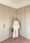 TAKM-1976H&R ButikSelenay Düğme Detaylı Keten Takım Bej