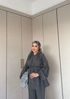 TAKM-1976H&R ButikSelenay Düğme Detaylı Keten Takım Antrasit