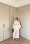 TAKM-1976H&R ButikSelenay Düğme Detaylı Keten Takım Bej