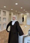 TAKM-2018H&R ButikSimge Keten Etekli Takım Kahverengi