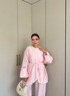 HR-1454H&R ButikSov- Ejal Ön Bağlamalı Takım Pembe