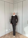 HR-1160H&R ButikSov- Ön Fermuarlı Kot Takım Acı Kahve