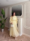 HR-1326H&R ButikTb - 4502 Alewi Kolu Fırfırlı Vual Etekli Takım Sarı