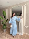HR-1326H&R ButikTb - 4502 Alewi Kolu Fırfırlı Vual Etekli Takım Bebe Mavi