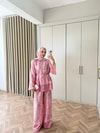 HR-1536H&R ButikTB - Ahla Etnik Desen Saten Takım Pembe