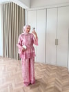 HR-1536H&R ButikTB - Ahla Etnik Desen Saten Takım Pembe