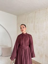 HR-0837H&R ButikTB - Asni Etekli Takım Bordo