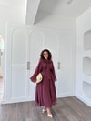 HR-1308H&R ButikTb - Fibela Ön Bağlamalı Etekli Takım Mürdüm