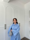 HR-1308H&R ButikTb - Fibela Ön Bağlamalı Etekli Takım Mavi