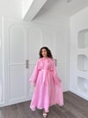 HR-1308H&R ButikTb - Fibela Ön Bağlamalı Etekli Takım Pembe