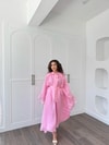 HR-1308H&R ButikTb - Fibela Ön Bağlamalı Etekli Takım Pembe