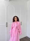 HR-1308H&R ButikTb - Fibela Ön Bağlamalı Etekli Takım Pembe