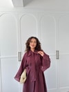 HR-1308H&R ButikTb - Fibela Ön Bağlamalı Etekli Takım Mürdüm