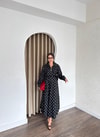 HR-3108H&R ButikTB - Gabardin Puantiyeli Etekli Takım Siyah