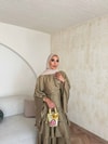 HR-0814H&R ButikTB - Gazce Katkat Etekli Takım Haki