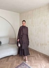 HR-0814H&R ButikTB - Gazce Katkat Etekli Takım Acı Kahve