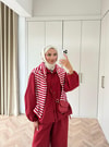 HR-3069H&R ButikTB-Giba Bol Pantolon Takım Kırmızı
