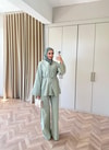 HR-1396H&R ButikTb- Güza Yan Düğme Detaylı Keten Takım Mint