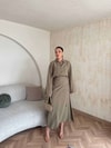 HR-0828H&R ButikTB - Mois Yan Detaylı Etekli Takım Haki