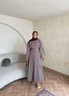 HR-0828H&R ButikTB - Mois Yan Detaylı Etekli Takım Vizon