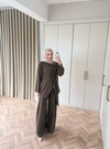 HR-0615H&R ButikTB-Nare Kemerli Takım Kahve