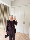 HR-0611H&R ButikTB-Nare Kemerli Takım Mürdüm